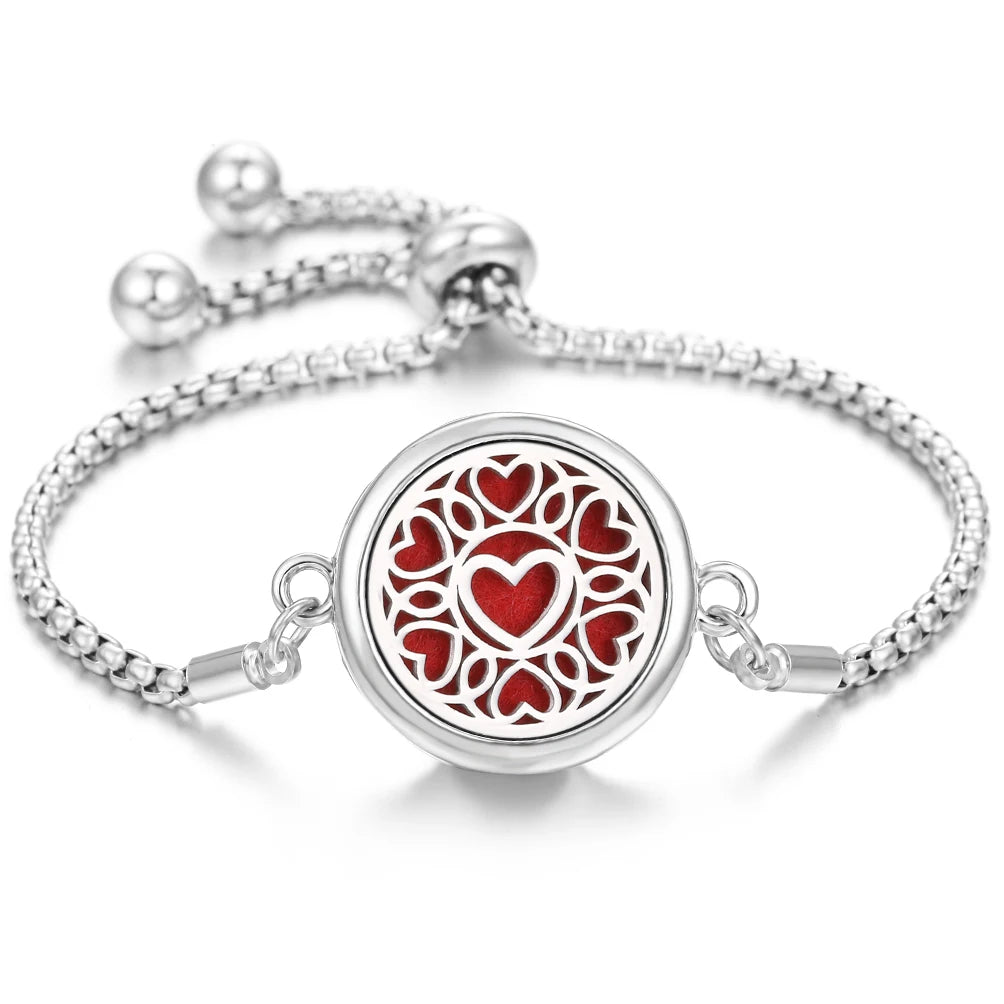 Nuevo brazalete de pulsera de aromaterapia con corazón de amor