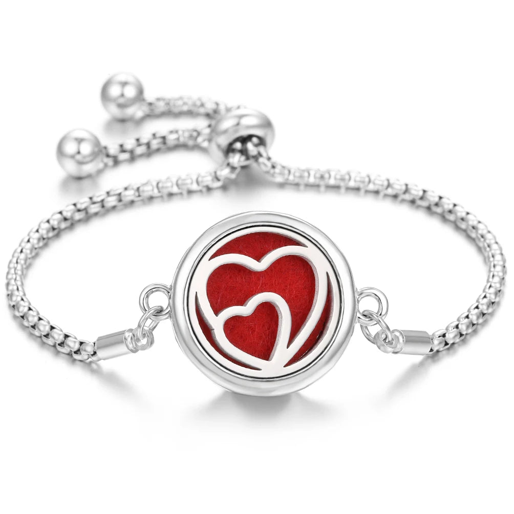 Nuevo brazalete de pulsera de aromaterapia con corazón de amor